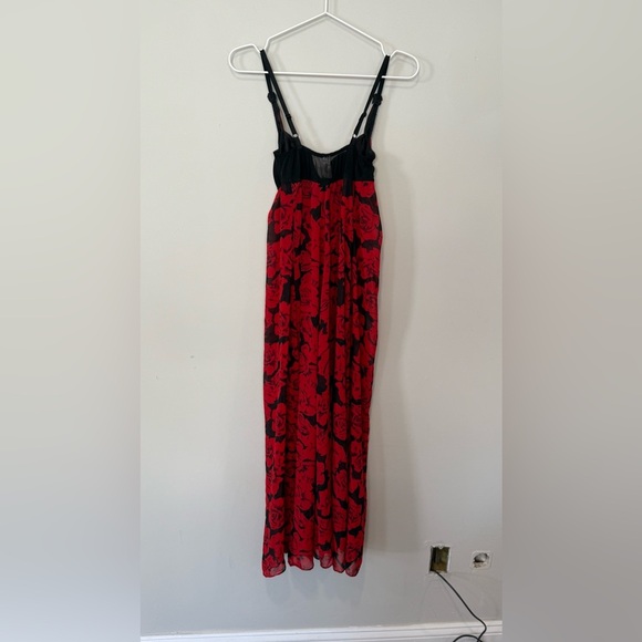 Victoria's Secret Black & Red Vintage with Floral Pattern Dress Size XS 2148 - Picture 7 of 8